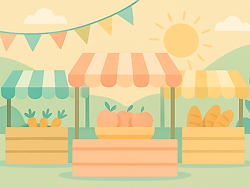 Bauernmarkt im Sonnenschein ChatGPT