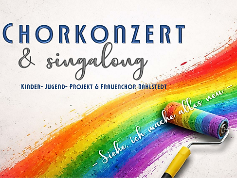 Plakatvorlage mit Regenbogen und Jahreslosung