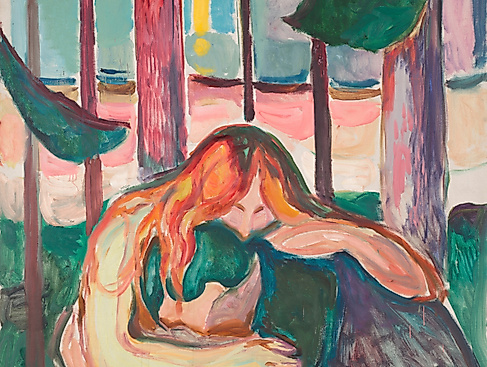 Edvard Munch (1863-1944), Vampir im Wald, 1916-18