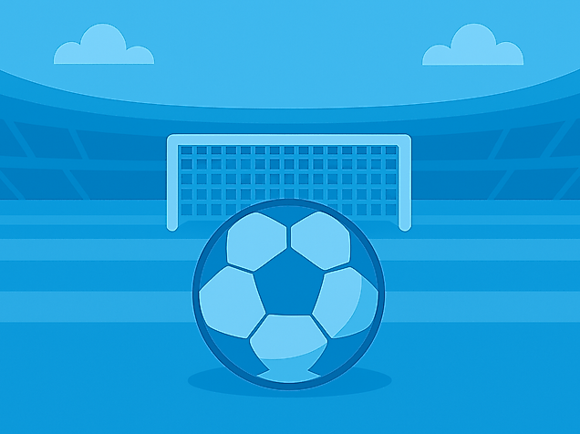 Fußballstadion in Blau