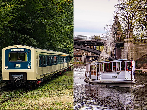 Museumszug 472 062 und Alsterdampfer St. Georg