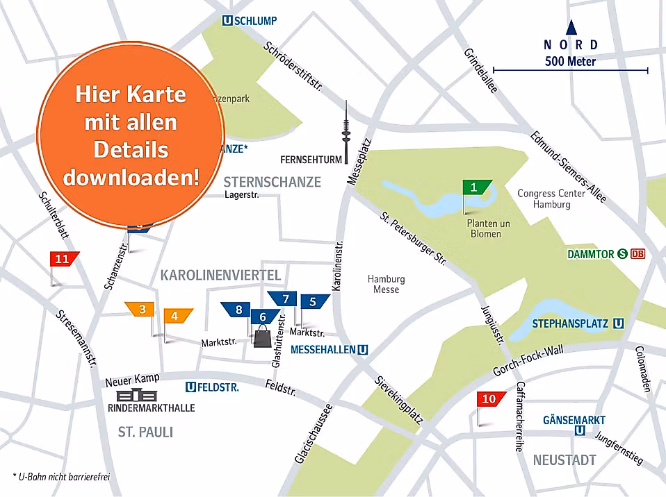 Download Karte nachhaltige Highlights im Karoviertel