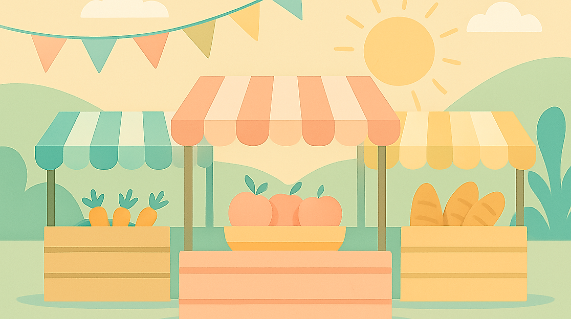 Bauernmarkt im Sonnenschein ChatGPT