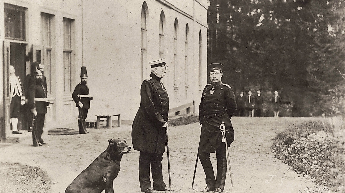 Kaiser Wilhelm II. zu Besuch bei Otto von Bismarck.