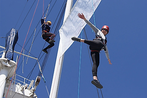 Klettern auf der Cap San Diego in Hamburg