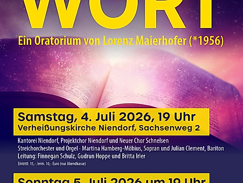 Plakat der Kirchengemeinde Schnelsen für das Oratorium von Lorenz Maierhofer