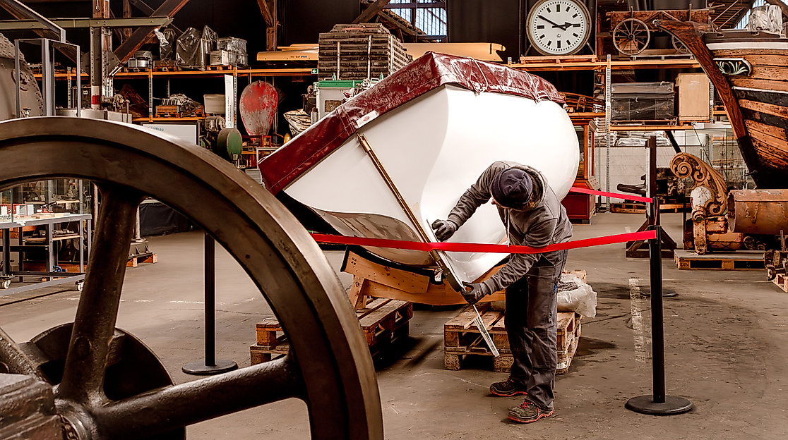 Restaurierung im Deutschen Hafenmuseum