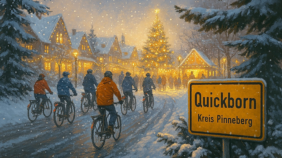 Fahrradtour durch das winterliche Quickborn – Ziel Weihnachtsmarkt