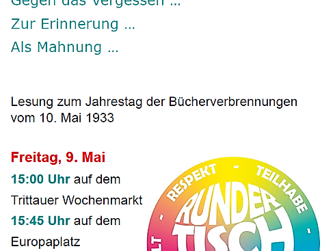 Lesung 9 Mai 2025