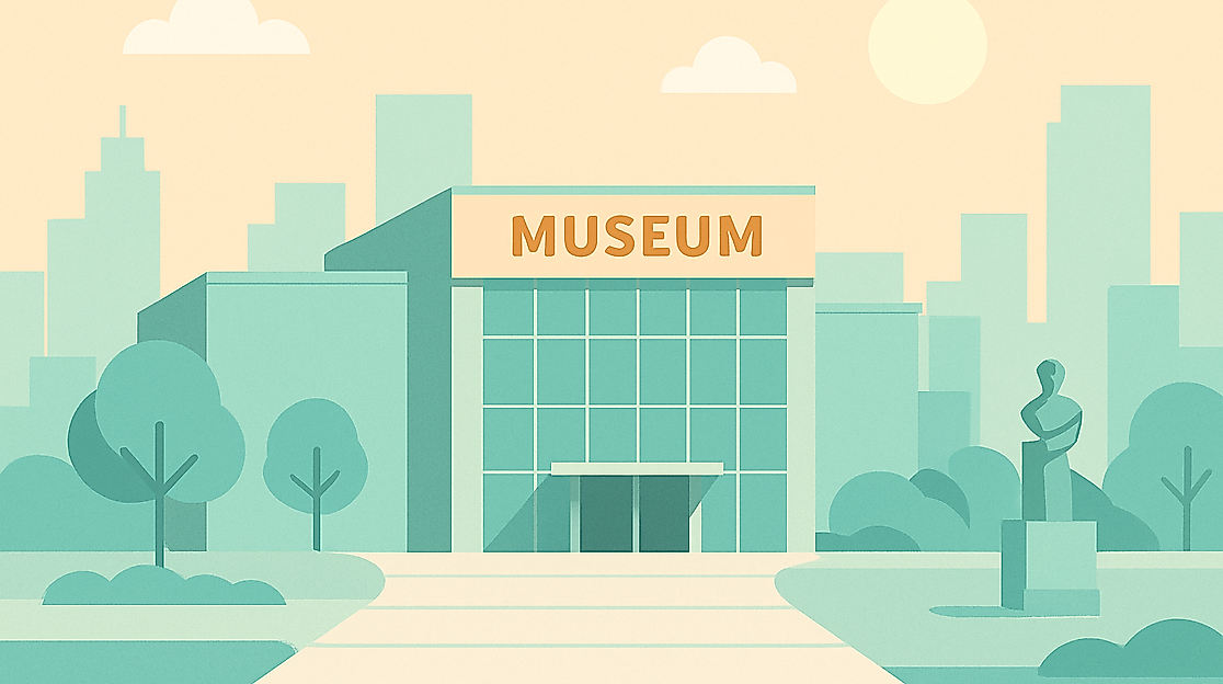 Modernes Kunstmuseum im Stadtbild