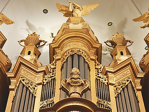 Ausschnitt Oberwerk große Orgel in St. Katharinen