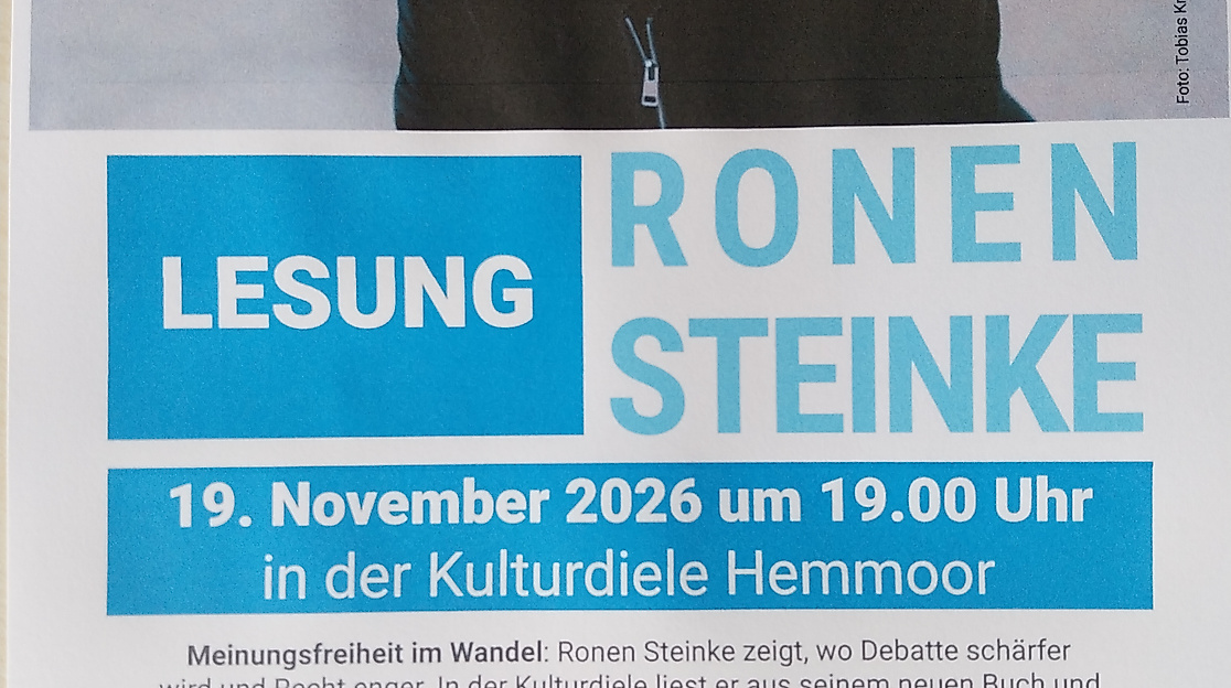 MEINUNGSFREIHEIT Lesung und Gespräch mit Ronen Steinke