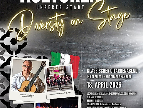 Kulturen unserer Stadt - Diversity on Stage - Klassischer Gitarrenabend in Kooperation mit Gitarre Hamburg