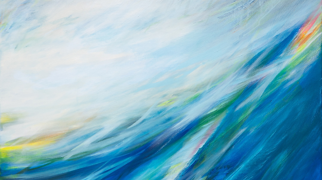 Welle aus Licht; Acryl auf Leinwand 70 x 70 cm