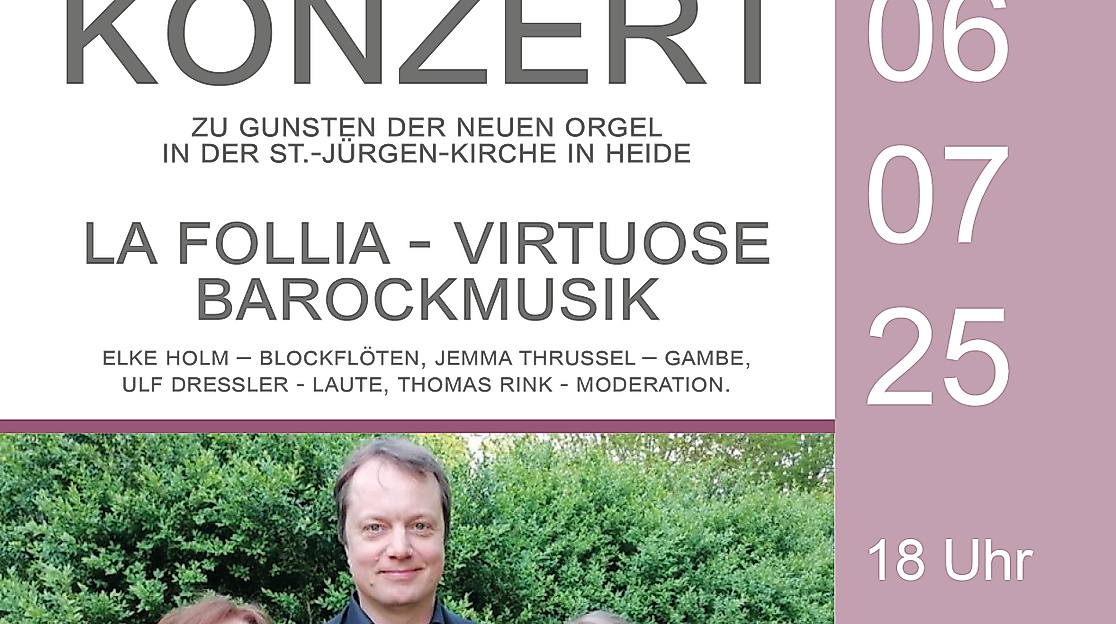 Konzert Concertino Schleswig-Holstein, zugunsten der neuen Orgel in der St.-Jürgen-Kirche in Heide