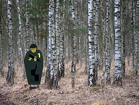 Trainingsdummy im Wald