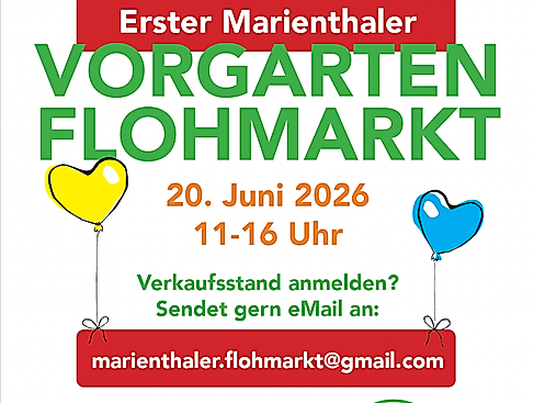 Flyer 1. Marienthaler Vorgartenflohmarkt