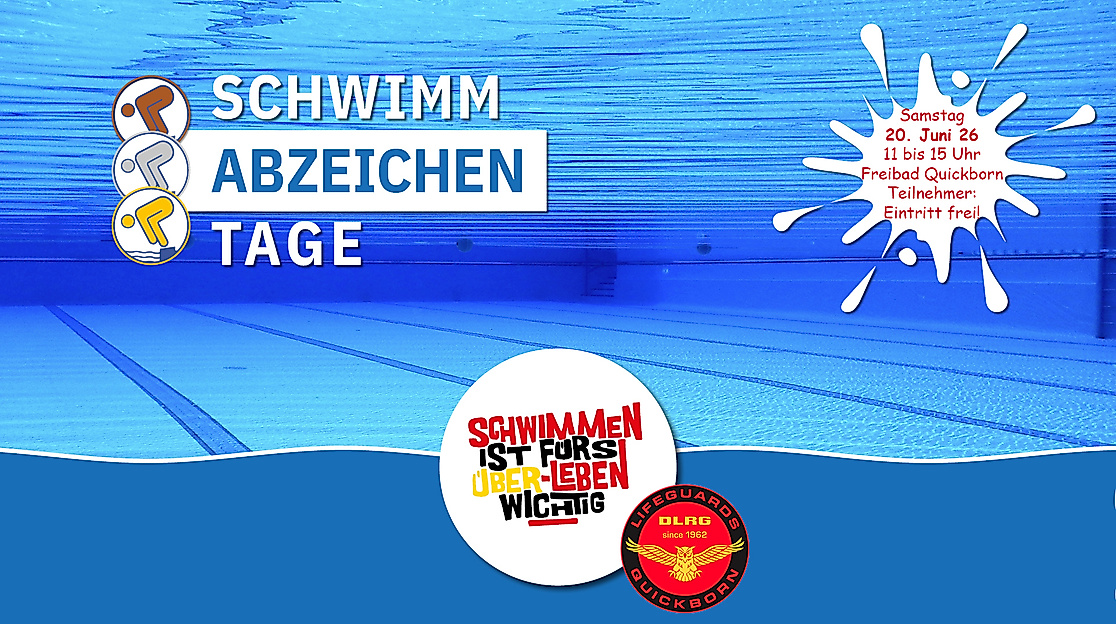 Schwimmen ist lebenswichtig - mach Dein Abzeichen am 20. Juni