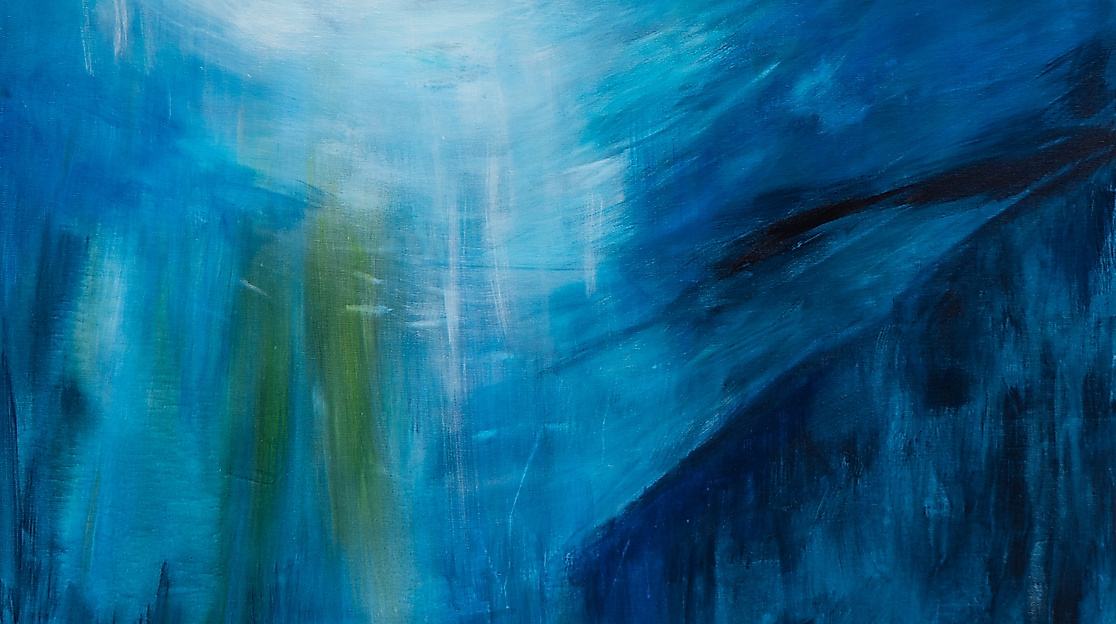 Unter der Oberfläche, Acryl auf Leinwand 160x120 cm