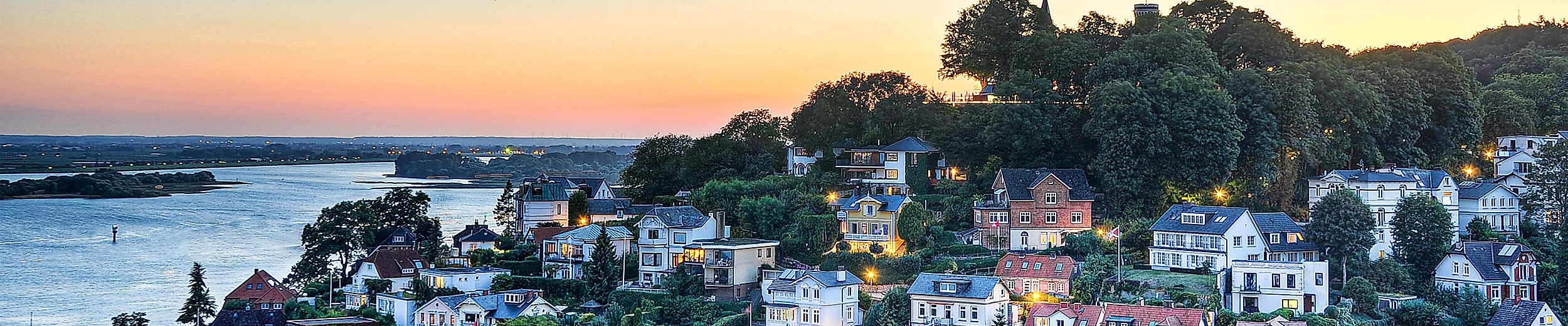 Treppenviertel in Blankenese bei Dämmerung