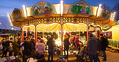 Carousel at the christmas market Barmbek