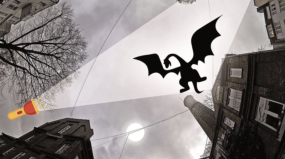 Wohnt der Drache hier im Hinterhof?