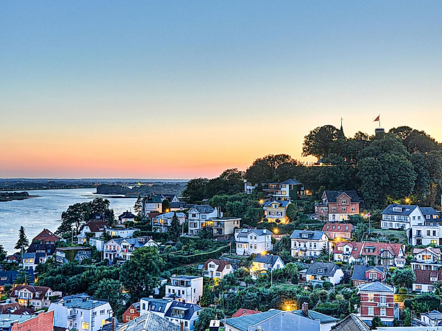 Treppenviertel in Blankenese bei Dämmerung